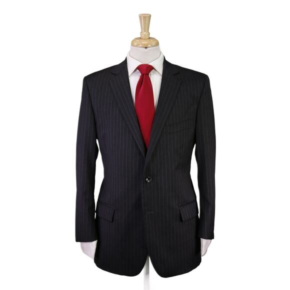 Brooks Brothers Fitzgerald Gray Pinstripe 2-Btn Slim Fit Wool Suit 42R - Picture 1 of 11